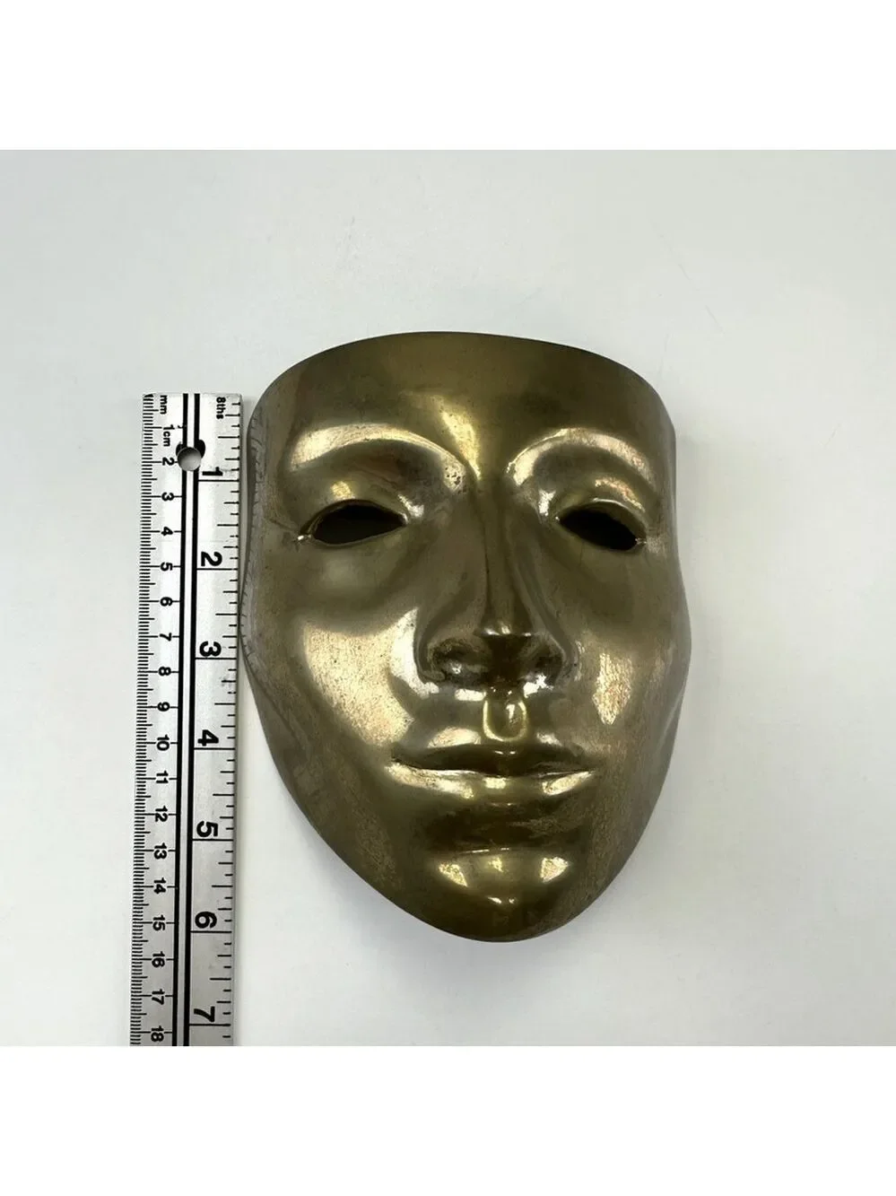 Mardi Gras Carnivale Decorative Collectors Solid Brass Mask Mid-Century